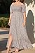 Plus Size Summer Sun Dress 2025 Off Shoulder Floral Long Boho Smocked Casual Beach Maxi Split Dresses with Pockets