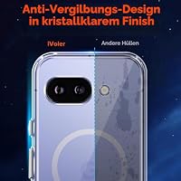 ivoler Klar Magnetisch Hülle für Google Pixel 9A, [Kompatibel mit MagSafe] [Nie Vergilbung] [Militärischer Schutz] Stoßfest Kratzfest Transparent Schutzhülle Durchsichtige Handyhülle Case – Ansicht 6