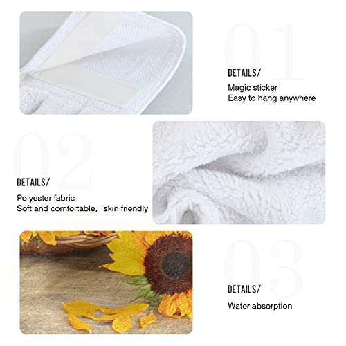 Giwawa 2 Pieces Sunrise Sunflowers Hand Towel Yellow Sunflower Hanging Towels Sunflower Floral Dish Towels Soft Fast Drying Sunflower Towels For Kitchen Bathroom Toilet Home Decorative 12X17In #TOP4