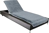 Brandsseller Funda de Tumbona 75x200 cm – Funda protectora de Rizo, Toalla de Algodón 100 %, lavable, antideslizante, certificada Öko-Tex – Gris