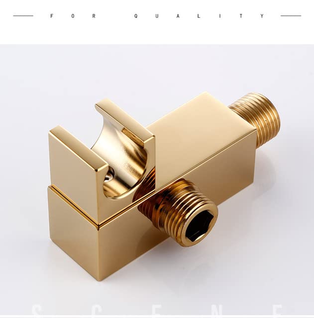 AETOOL - Bagnolux Factory Copper Bathroom Faucet Replacement Parts Square Shower Holder Chrome And Gold Shower Handle Bracket (Gold)