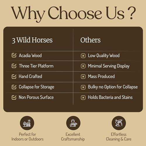 Tiered Tray Stand Space-Saving Modern and Rustic 3 Tier Serving Tray w/Slate & Acacia Wood multipurose Tiered Tray Hosting Essentials Tiered Serving Tray Relish Tray - Image 5