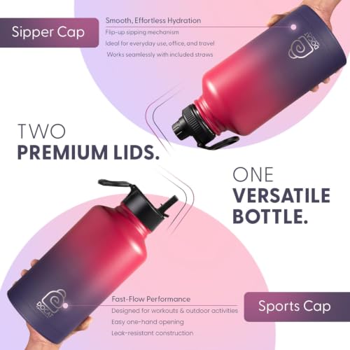 Image of DOCAT Water Bottle 2 Litre, Stainless Steel Sipper Water Bottle, Leak Proof Lid, Rust Proof, 24 Hours Hot and Cold Thermosteel Vacuum Insulated Water Bottle for Travel, Home, Gym, Office