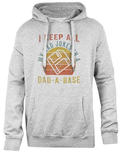 Ik Bewaar Al Mijn Vadergrappen In Een Dadabase Vintage Vader Vader Simple-Fit Hoodie Grijs Unisex Sweatshirt