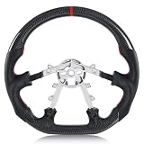 VOONKE Real Carbon Fiber Steering Wheel For Chevrolet Corvette C5 D-shaped Nappa Perforated Leather Flat-bottom Steering Wheel For Corvette C5 1997-2004 Z06