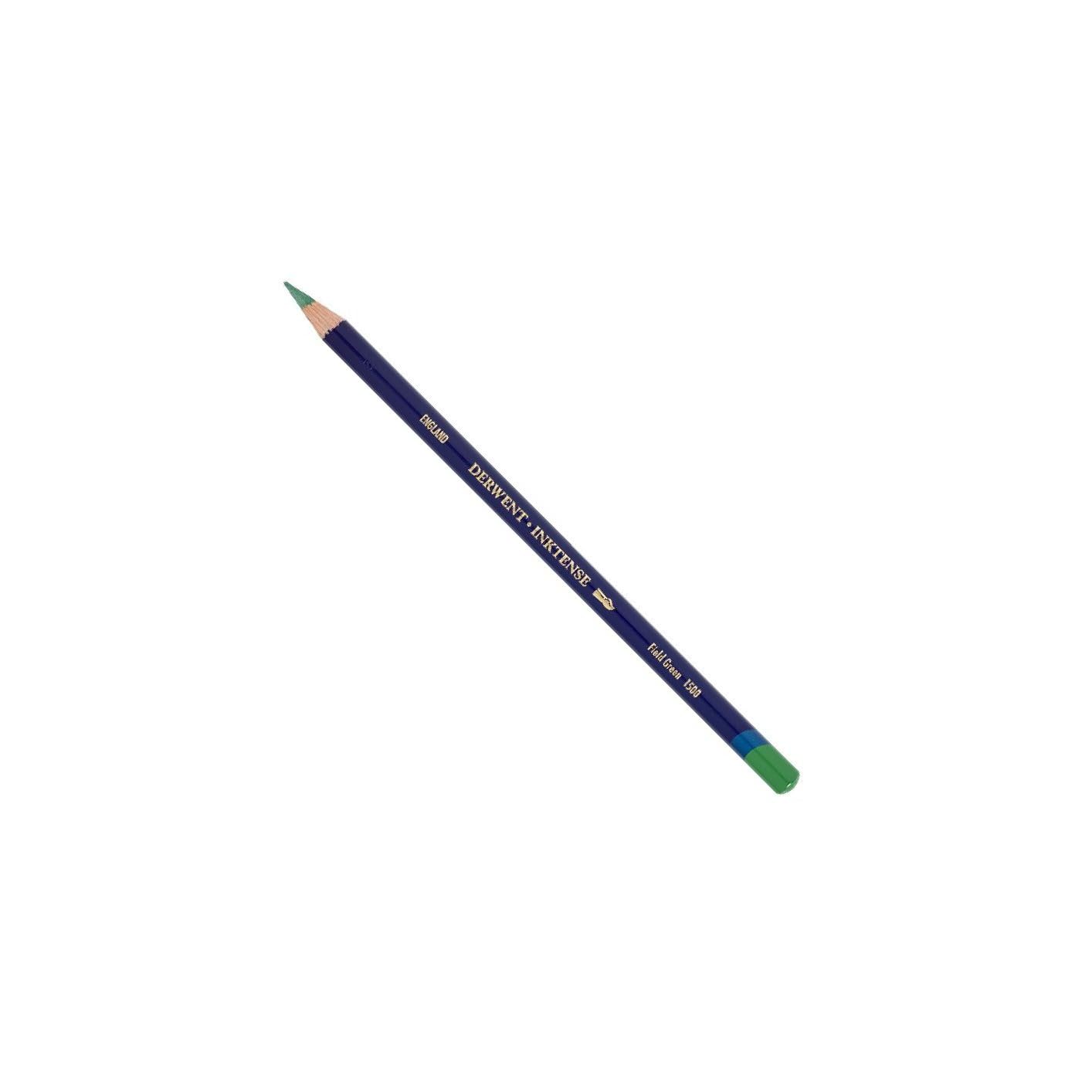 Derwent Inktense Permanent Watercolour Single Pencil, Field Green (1500), 4mm Premium Core Strength, Water-Soluble, Ideal for Drawing, Colouring & Painting on Paper & Fabric, Professional Quality (0700917)