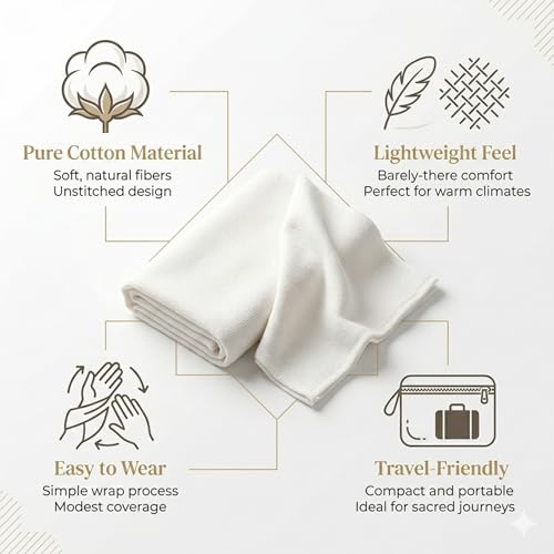 Image of Premium Ihram /Ehram /Ahram for Adults | Pure Cotton | Essential Attire for Hajj and Umrah | Premium Imported Quality | Soft and Cool Fabric