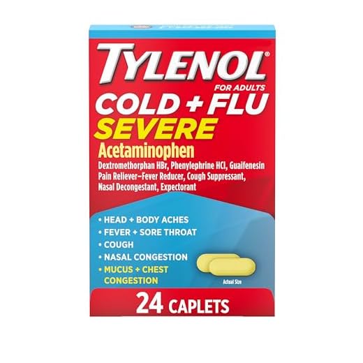 Tylenol Cold + Flu Severe Medicine Caplets for Fever, Pain, Cough & Congestion, 24 ct.