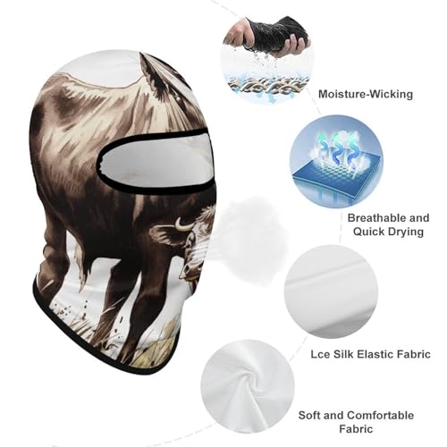 Balaclava para hombre, máscara para esquí y ciclismo, con estampado de vaca, cubreboca para invierno miniatura 3