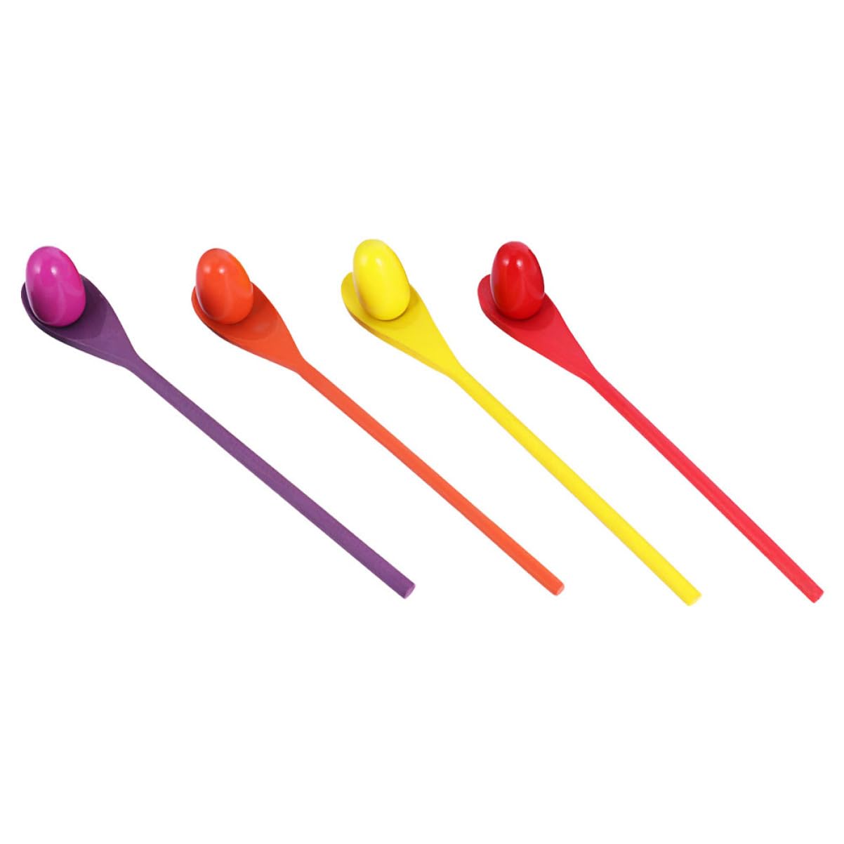 BESPORTBLE 4Set Balance Spoon Race Game for Fun Indoor Outdoor Relay Training Tool for Parties Family Picnics and Barbecues Lightweight and