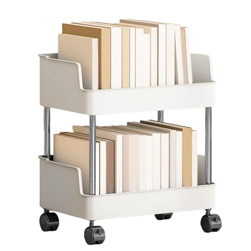 Storage Trolley, 2 Tier Slide Out Rolling Utility Cart Shelf Rack On Wheels Multi-purpose Shelving Organizer Metal Organiser Rolling Storage Cart Kitchen Storage Utility Cart For Kitchen Bedroom