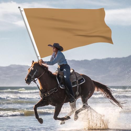 Drapeau double face marron 1,5 x 2,4 m – Bannière robuste d'extérieur - 2
