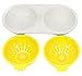 Lvjkes Hervidor de huevos de doble taza, vaporera de huevos, Vaporera de huevos para microondas sartén antiadherente de doble capa con tapa para cocinar huevos de cocina (amarillo)
