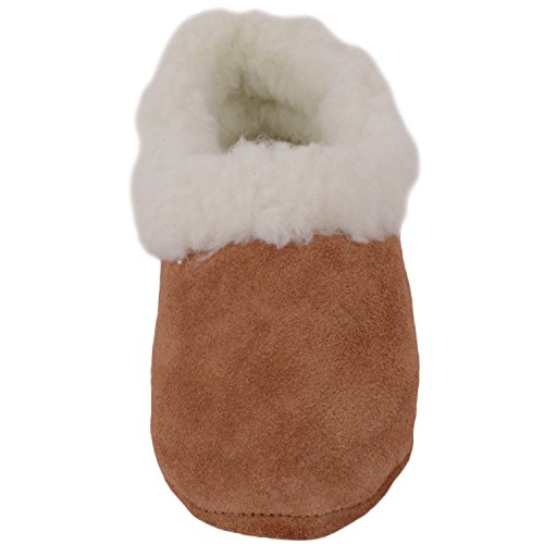 SNUGRUGS Womens Luxury Lambswool Suede Low-Top Slipper with Wool Cuff and Suede Sole2