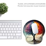 Ergonomiczna podkładka pod mysz, podkładka pod mysz do gier z podpórką pod nadgarstek z pianki zapamiętującej kształt, antypoślizgowa powierzchnia, matowa mysz z antypoślizgową podstawą PU (księżyc i