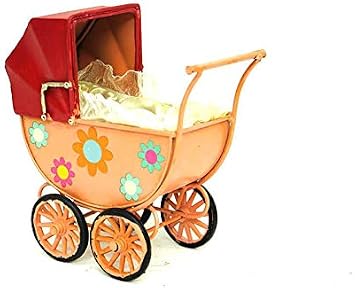 Dekoratif Metal Bebek Arabası Biblo Vintage Hediyelik