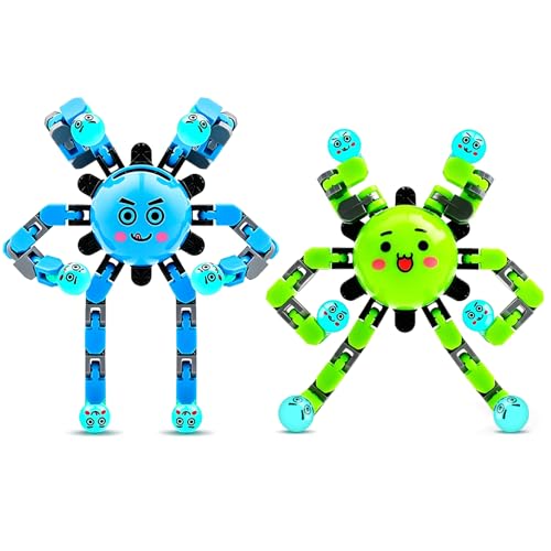 Image of ASIOWELY Transformable Fidget Spinner Toys for Kids and Adults,2 Pcs Sensory Toy for Boys Girl ADHD Stress Relief Toys,Fingertip Gyros Travel Toy Party Favors for Teens Birthdays Gifts Easter Present