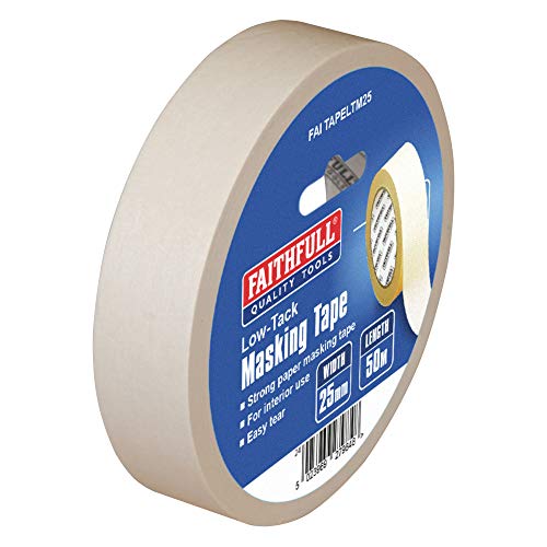 Faithfull FAITAPELTM25 Low-Tack Masking Tape 25mm x 50M
