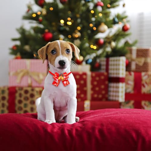 Bekecidi 9 Pack weihnachtliche Hundefliegen, Katzenhalsband Schneemann Weihnachtsbaum Elchmuster Fliegen für Hunde Katzen Haustiere Weihnachtsfest Dekorationszubehör