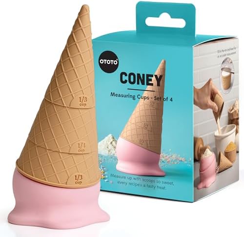 OTOTO Coney Ice Cream Measuring Cups Set – Detachable Plastic Mea...