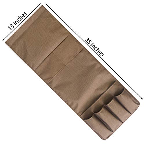 Mdstop 5 Pockets Remote Control Holder, Magazine Rack, Space Saver Organizer, Draped Over Sofa, Couch, Recliner Armrest(Coffee-Twill) #TOP2