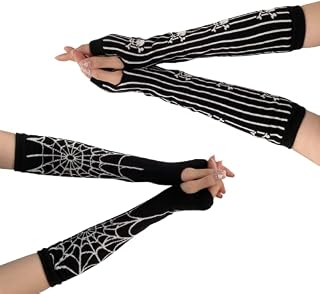 Zeltauto Women's Winter Warm Cable Knit Arm Warmers Long Fingerless Gloves Mittens with Thumbhole