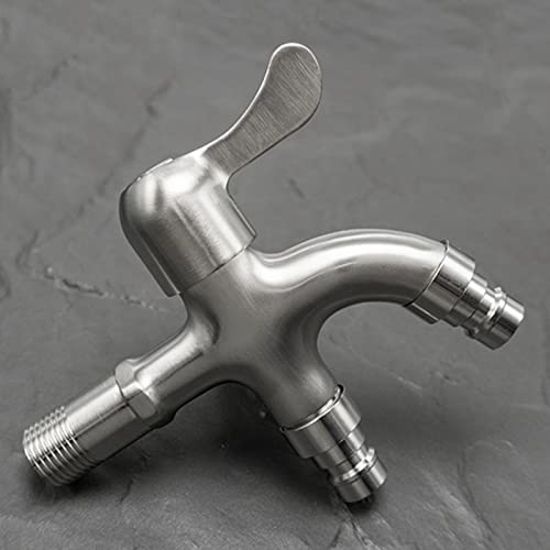 Robinet extérieur double pour machine à laver en inox résistant pour stopper les fuites d'eau