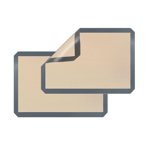 Backmatte aus Silikon Wiederverwendbare Backfolie .42x29.5 cm - 2er Set Antihaft Beschichtung, Wiederverwendbar, BPA Frei, Für Teig Ausrollen, Kekse, Brot, Pizza, Rutschfest und Hitzebeständig Backmatte aus Silikon Wiederverwendbare Backfolie .42x29.5 cm - 2er Set Antihaft Beschichtung, Wiederverwendbar, BPA Frei, Für Teig Ausrollen, Kekse, Brot, Pizza, Rutschfest und Hitzebeständig 