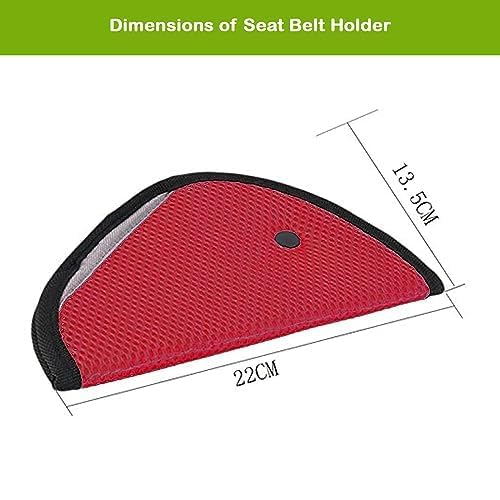 Image of Safe-O-Kid Car Safety Seat Belt Holder - Secure Seat Belt Keeper for Car Seat, Prevents Strap Twisting, Protects Neck, and Safe Guards Kids from Car Belt Discomfort - Red