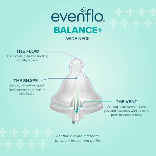 Image of Evenflo Feeding Piece of 6 Balance Plus Wide Neck Nipples for The Balance Plus Wide Neck Baby Bottles, 0 Months and Up