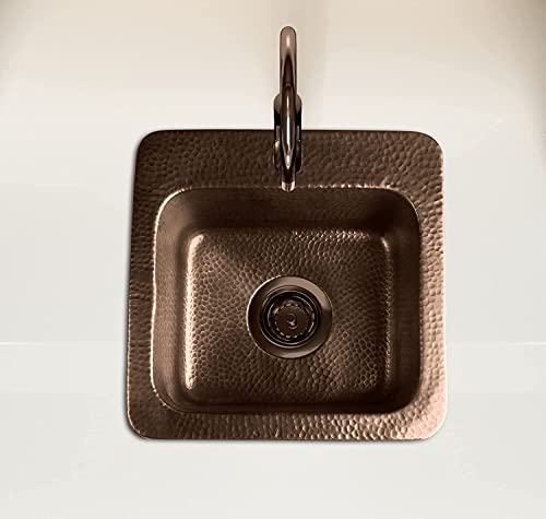 Monarch Abode 17092 Pure Copper Hand Hammered Baxter Bar Prep Sink (15 Inches) #TOP2
