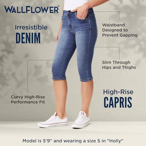 WallFlower Women's Irresistible 17" Skinny Capri Jeans High-Rise Insta Soft Juniors4