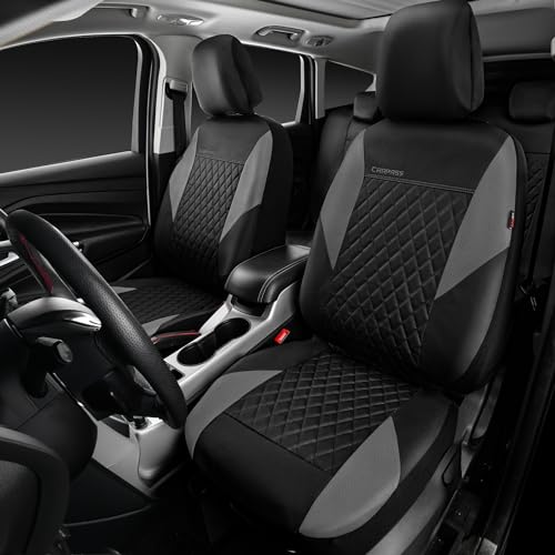 image for CAR PASS Quilting Leather Seat Covers Full Set,Universal Waterproof De
