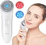 Facial Aparato Radiofrecuencia, LANDWIND Masajeador de Belleza Ultrasonido con 3 Modos de Terapia de Luz LED, EMS, Rejuvenecimiento, Antiacné, Limpieza Profunda, Cuidado Facial