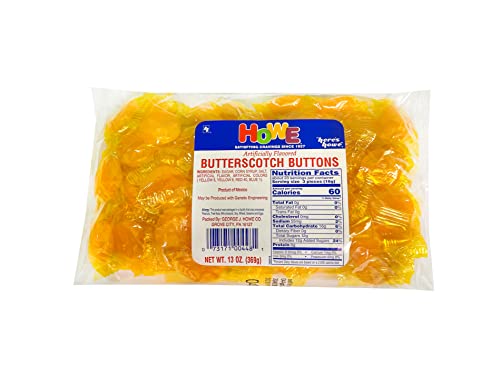 Howe Butterscotch Buttons, Hard Candy, 13 oz Bag