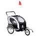 Aosom Elite 2in1 Double Child Bike Trailer / Jogger - Black / White