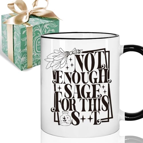 Puouoonyi Funny Witchy Gift for Women, Spooky Halloween Gifts Mug 11oz