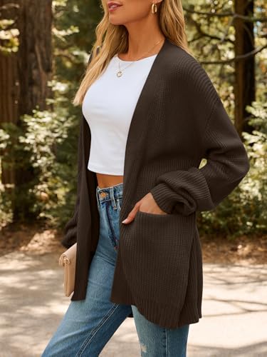 Image of LILLUSORY Womens Oversized Cardigans Soft Knit Cardigan Sweater with Pockets