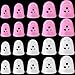 Isslly 20Pcs Rubber Finger Tips, Guitar Fingertip Protector Pads, Breathable Thimble Finger Grips for Sorting Paper, Money Counting, Hand Sewing - 5 Sizes, White, Pink