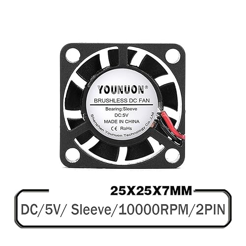 Mini ventilateur de refroidissement 25x25mm 5V pour boîtier d'imprimante 3D