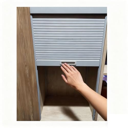 White Small Tambour Door Kit Set 16 20 24 28 32”Wide，Retractable Cupboard Sideboard Roll Up Door for Kitchen/Appliance Garage/Campervan(16x20inch/40.6x50.8cm)