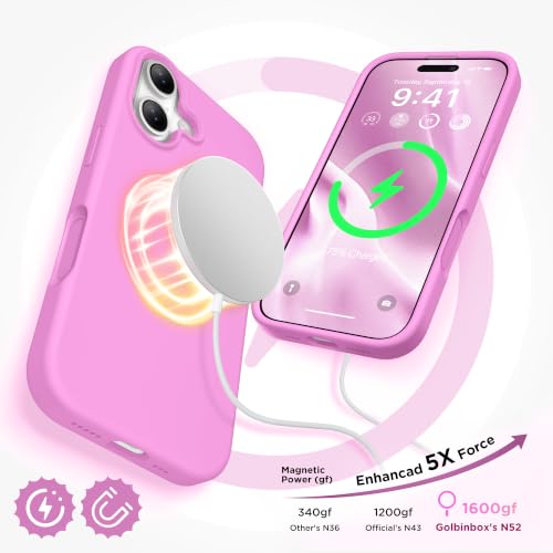 Image of GolbinBox Magnetic for iPhone 17 Case, Silicone Cover, Cherry Blossom