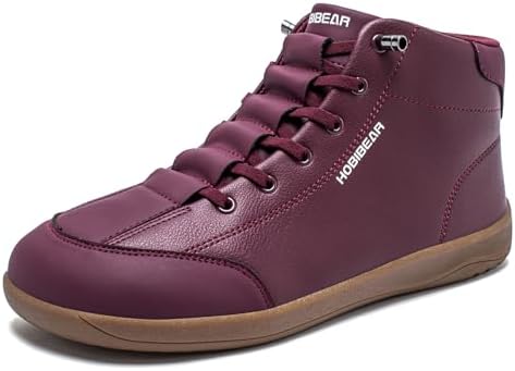 HOBIBEAR Barfußschuhe für Damen und Herren | Zero Drop | Breite Leder Minimalistische Atmungsaktive Trekkingwege rutschfeste Outdoor Schuhe