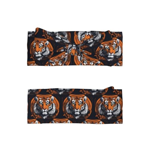 Cool tiger Prints Baby Bow Headband Super Stretchy Soft Bows Hair Accessories for Newborn Infants Toddlers Kids Girls2