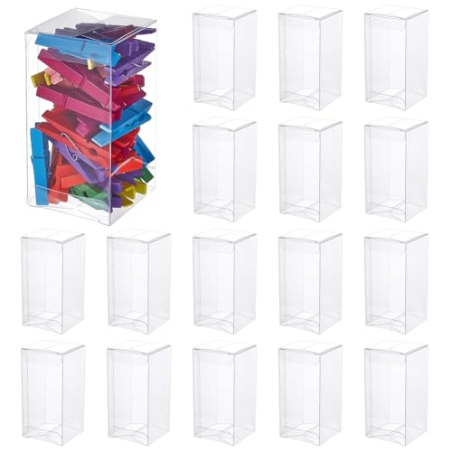 BENECREAT 40Pcs Clear Wedding Favour Boxes, 4x2x2inch Rectangle PVC Transparent Gift Boxes for Candy Chocolate, Wedding Party Favor Packaging