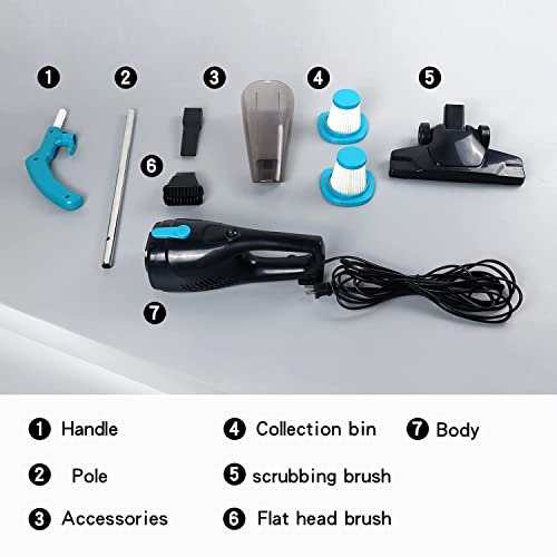 Intercleaner Corded Vacuum Cleaner, 15Kpa Powerful Suction With 400W Motor, 4 In 1 Lightweight Bagless Stick Vacuum With Handheld, Ultra Quiet, For Hardwood Floor Carpet Car Pet Hair #TOP5