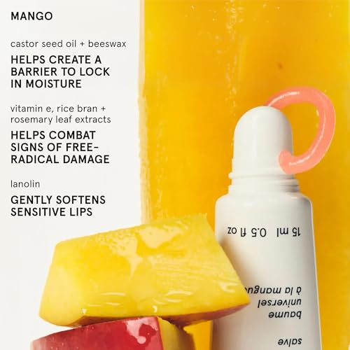 Image of Glossier Balm Dotcom Hydrating Tinted Lip Balm - Universal Salve, Up to 12Hr Moisture for Dry Lips, Cuticles & Skin - Lanolin, Beeswax & Castor Oil - Mango, Tropical Peach Tint, 15ml