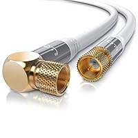 CSL - 2m SAT Kabel 8k 4k HDTV 90 Grad gewinkelt 135dB - Premium SAT Antennen Satellitenkabel F Stecker - TV HDTV Radio DVB-T DVB-C DVB-S DVB-S2 - Abschirmmaß 135db 75 Ohm - Weiß
