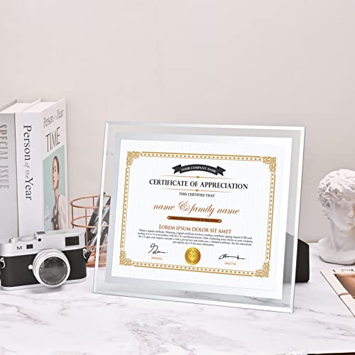Mont Pleasant 4 Packs Silver Glass Diploma Frame 8.5 X 11 Certificate Degree Document Frame Displays With High Definition Glass, 8.5 X 11 Picture Frame Tabletop Display #TOP1