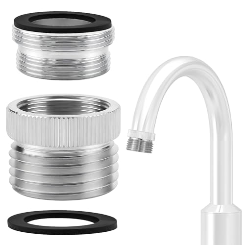 Faucet to Garden Hose Adapter - 3/4" GHT Thread Brass Aerator Adapter Polished Chrome Plated Faucet Adapter for Kitchen Bathroom Sink Hose Connection